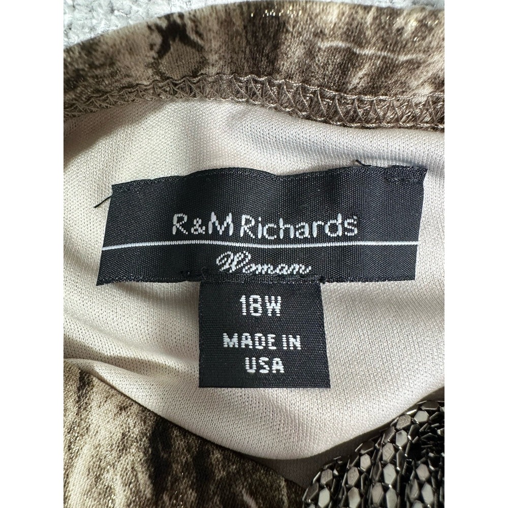 R&M‎ Richards Dress Womens 18W Brown Gold Snake Skin Y2K Maxi - Picture 10 of 13